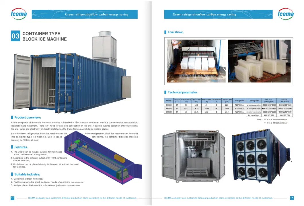 5ton High Quality Reasonable Price Container Block Ice Machine